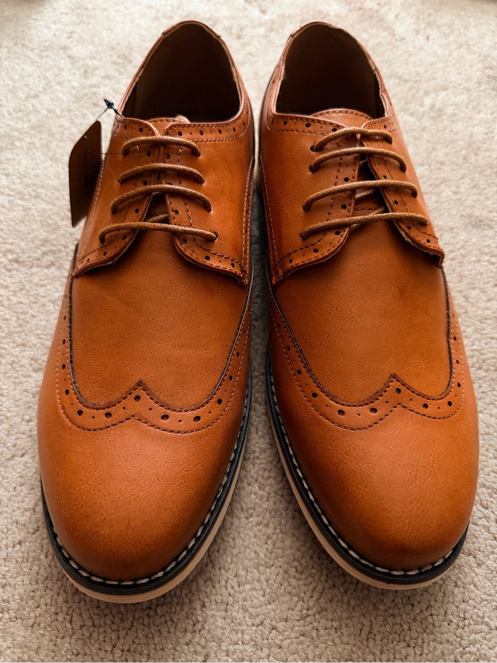 NWT Men’s Vostey Milan Oxford Dress Shoes Size 12 - Cognac